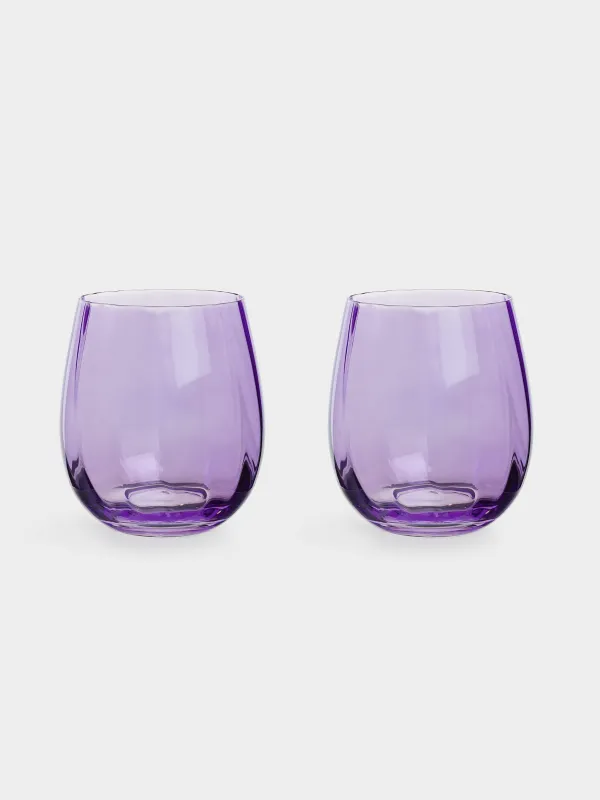 Glass, 10 cm, 450 ml, 2 pcs, glass, purple, Filo R color, image-0