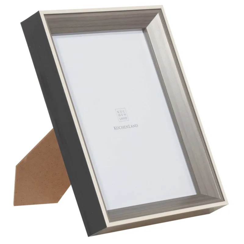 Photo frame, 21x16 cm, plastic / glass, gray, Abstract, Abstract