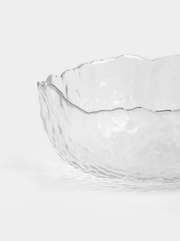Bowl, 13x6 cm, glass, with silver edging, Nautilus silver, image-2