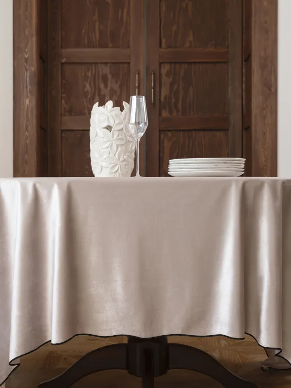 Tablecloth, 170x250 cm, chenille, Black edging, Chenill framed, image-3