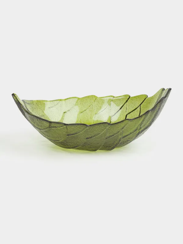 Salad bowl, 24x9 cm, ml, glass, color, Leaf, Curvy, image-2
