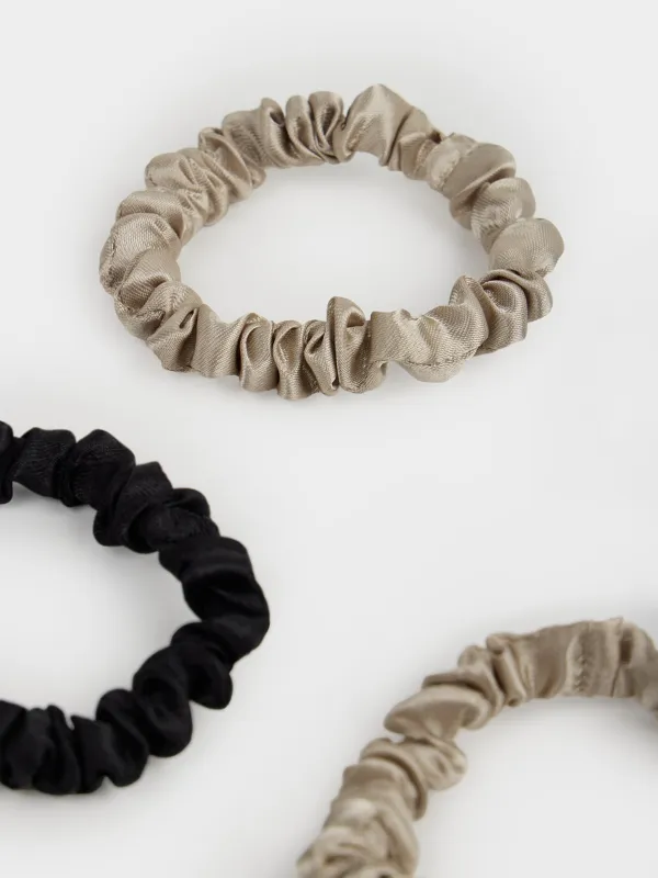 Hair tie, 6 cm, 4 pcs, in the heart, satin, color, Silk, image-2