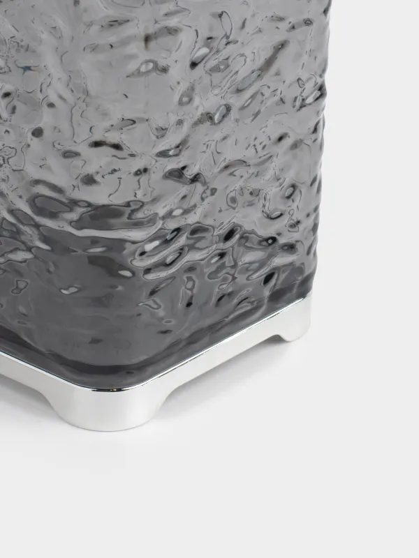 Bathroom tumbler, 10 cm, plastic, grey, Renaissance clear, image-4