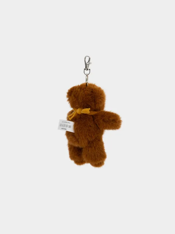 Keychain, 16 cm, soft, polyester / metal, beige, Bear, Bear, image-1