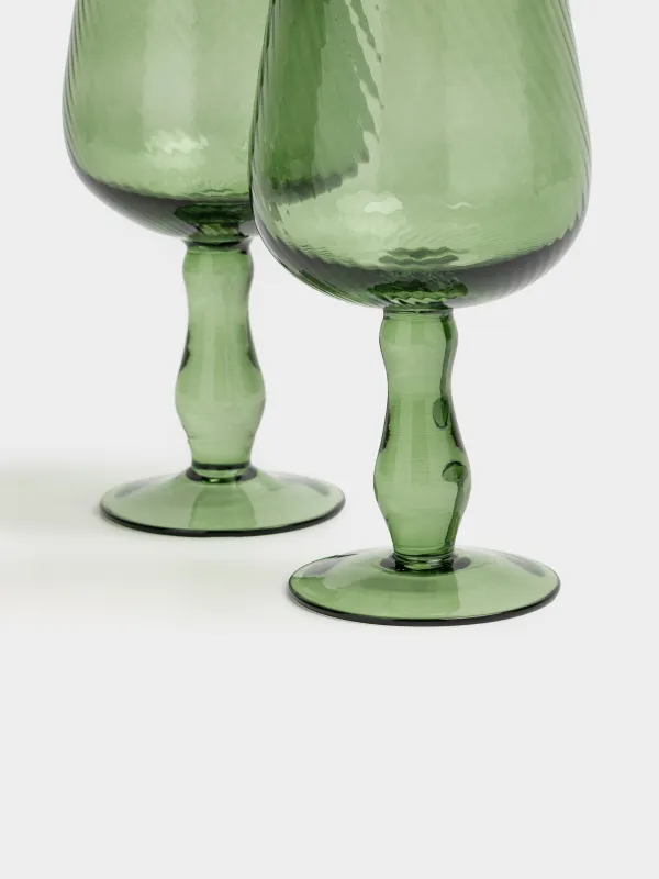 Drinking glass, 580 ml, 2 pcs, glass, green, Molinella, image-4
