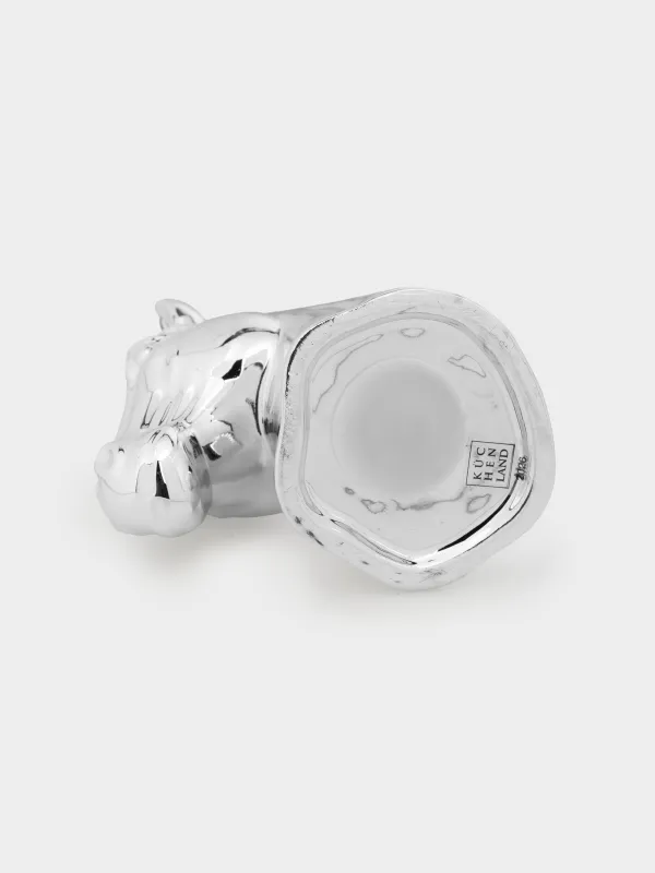 Piggy bank, 16 cm, porcelain P, silver, Horse, Horse silver, image-3