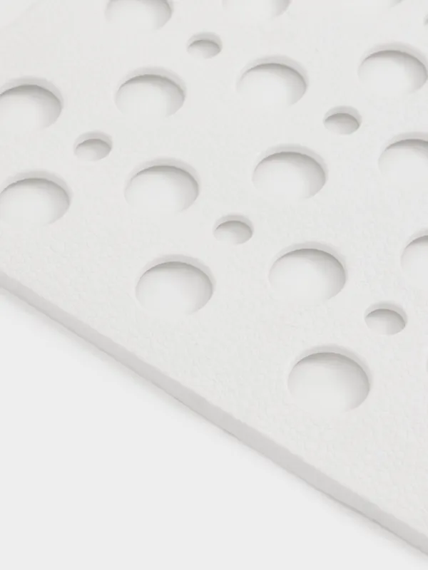 Bath/shower mat, 36x66 cm, anti-slip, rubber, rectangular, white, Polka dot, image-1