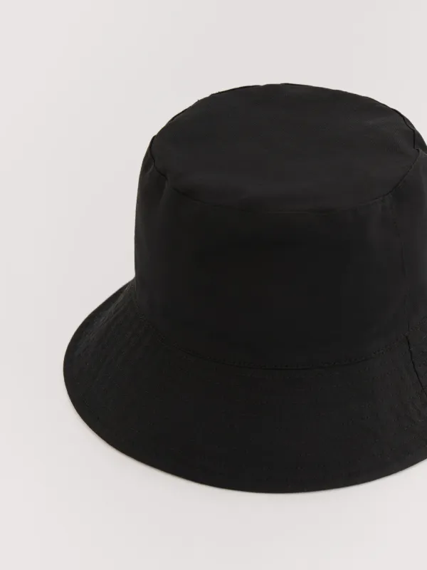 Panama hat, 57 cm, single size, double-sided, cotton, black / milk, Shore, image-1