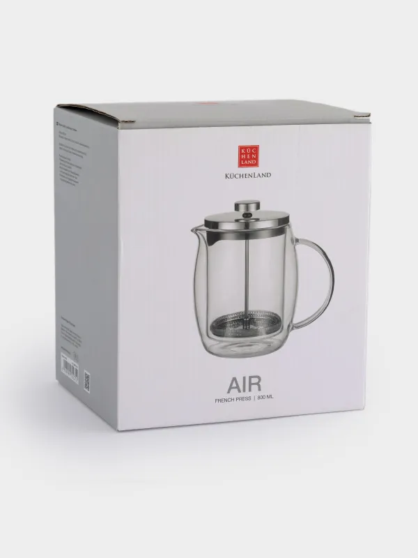 French press, 800 ml, glass B/ steel, round, Air, image-5