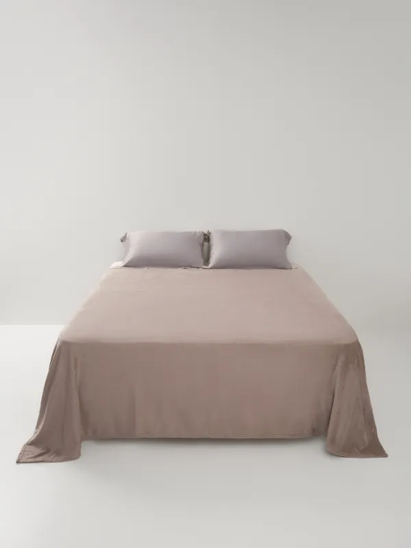 Bedspread, 220x240 cm, flannel, light grey, Flannel, image-6