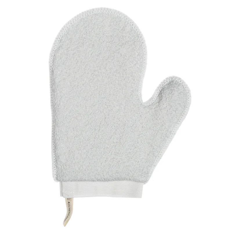 Shower set, 2 pcs, washcloth-band/washcloth-mitten, nylon / cotton, gray-blue, Unique spa, image-1