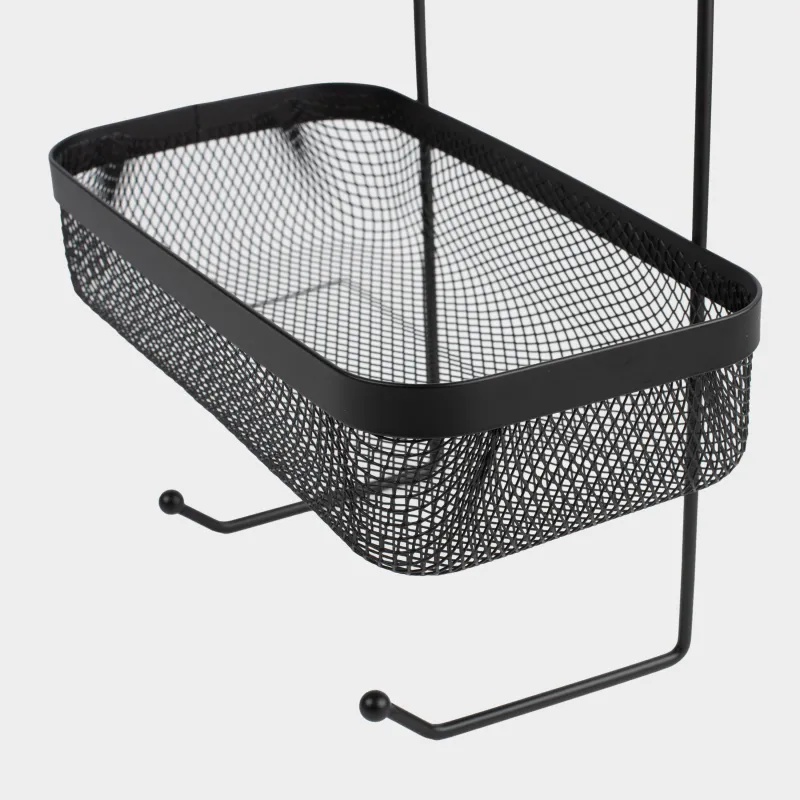 Organizer shelf, 26x13x62cm, 2-tier, metal, rectangular, black, Mesh, Twist black, image-4