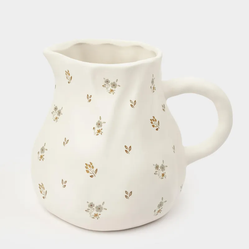 Jug, 1,6 l, ceramic, milk, Vintage flowers, La flore