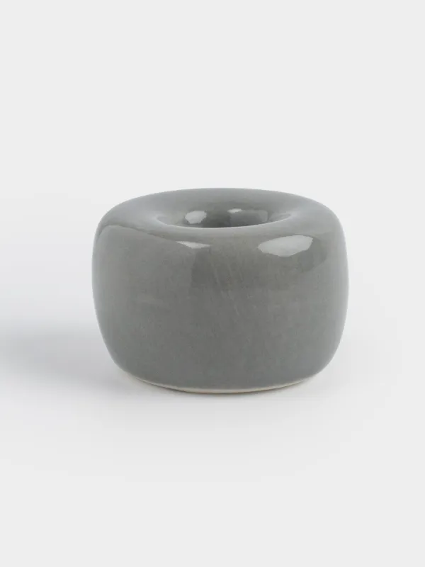 Toothbrush holder, 4 cm, porcelain P, gray, Minito, image-1