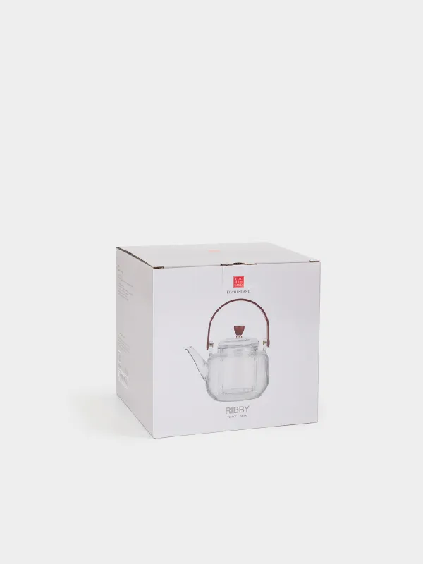 Teapot, 700 ml, glass B / wood, Ribby, image-4
