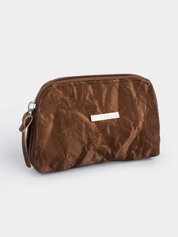 Cosmetic bag, 15x9 cm, polyurethane, brown, Krush, image-3