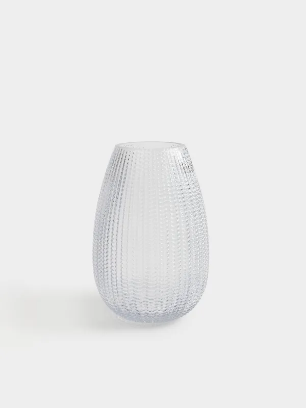 Flower vase, 26 cm, glass, gray-blue, Fantasy, image-0