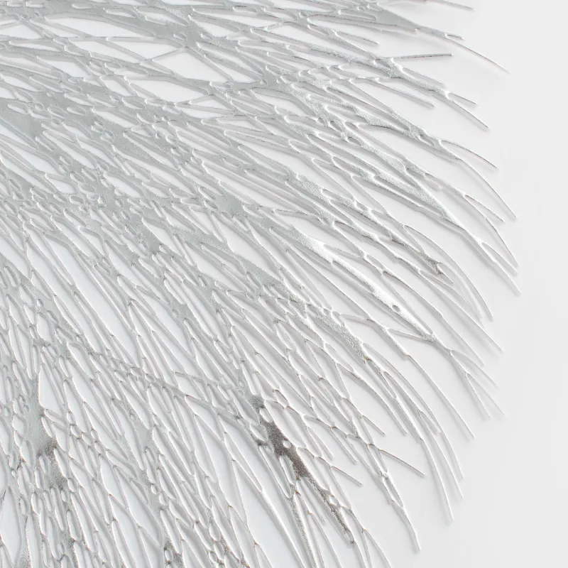 Placemats, 38 cm, PVC, round, silver, Azhur Grid, image-1