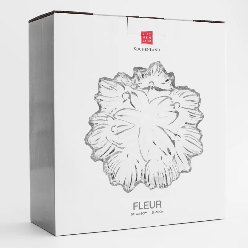 Salad bowl, 26x10 cm, 1,6 l, glass R, Flower, Fleur, image-6