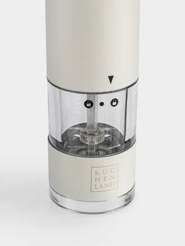 Spice mill, 22 cm, electric, metal/plastic, LED W, milky, Course, image-2