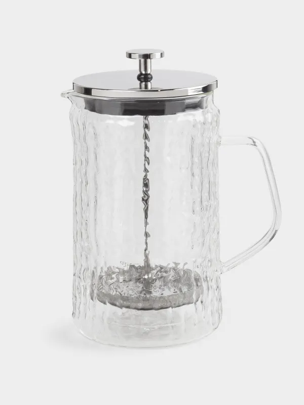 French press, 1 l, glass B / steel, Air ripply, image-0