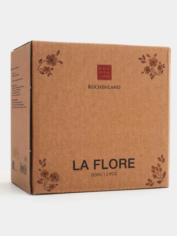 Bowl, 14x7 cm, 2 pcs, porcelain N, white, Vintage flowers, La flore, image-5