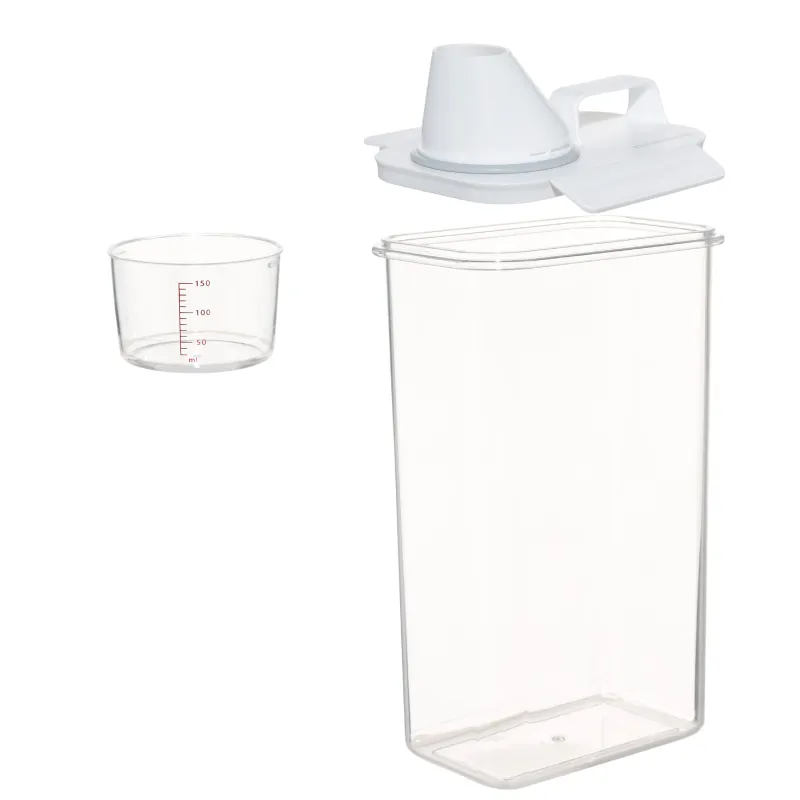 Washing powder container, 2,3 l, with measuring cup, plastic, white, Compact, image-3