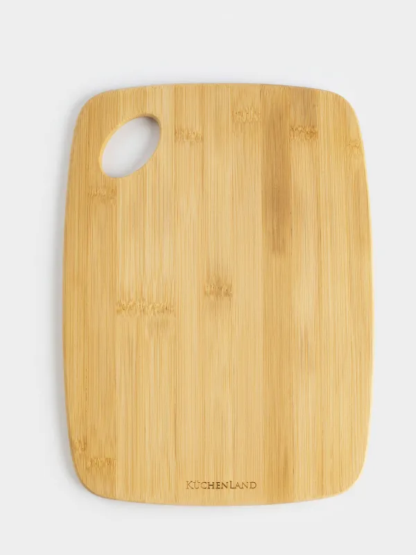 Cutting board, 30х22 cm, rectangular, rounded, bamboo, Bamboo, image-6