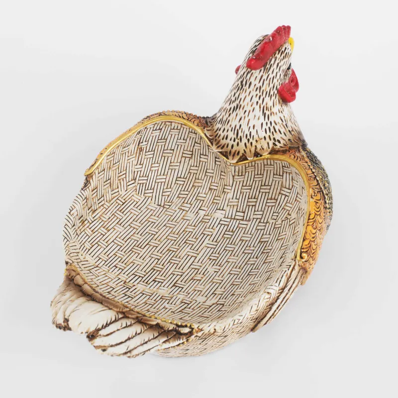 Candy bowl, 25х14 cm, 500 ml, polyresin, colored, Chicken, Natural Easter, image-3