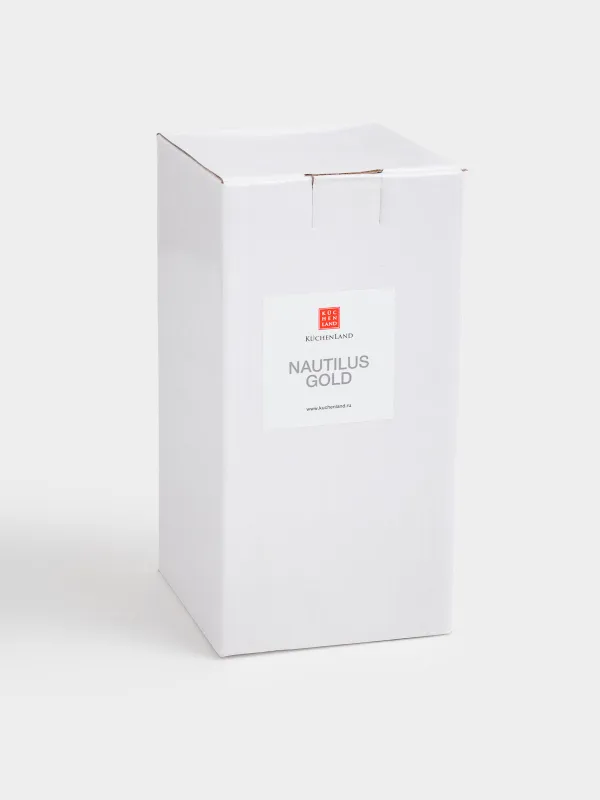 Wine goblet glass, 320 ml, glass, with golden edging, Nautilus Gold, image-3