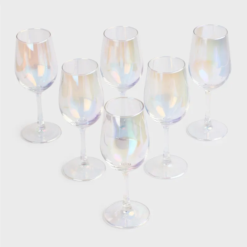 White wine glass, 320 ml, 6 pcs, glass, mother of pearl, Floyd polar, image-2