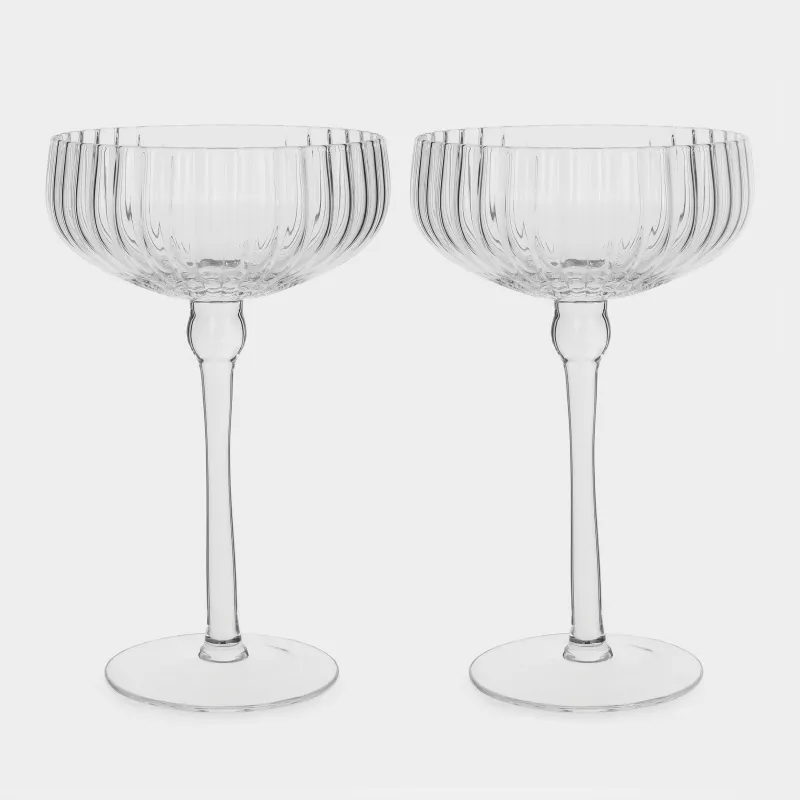 Champagne coupe glass, 300 ml, 2 pcs, glass, Blossom R, image-0