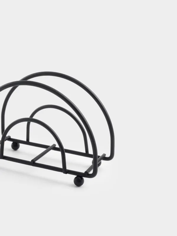 Napkin holder, 10 cm, metal, black, Twist black, image-2