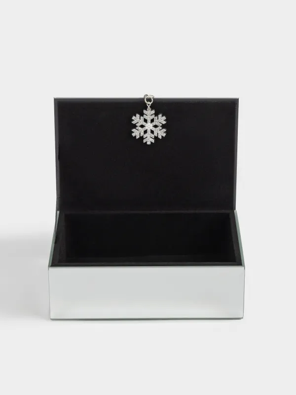Jewelry box, 15x10 cm, glass, Mirror, Snowflake, Glossy, image-6