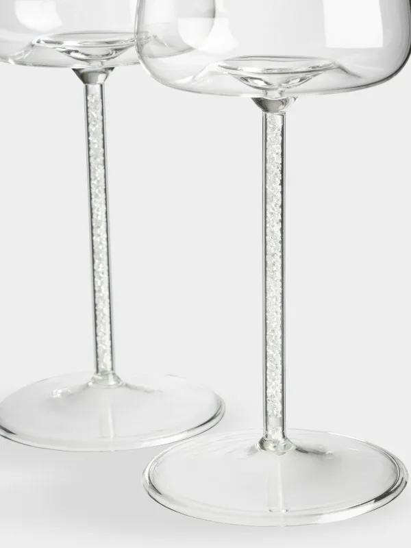 Drinking glass, 450 ml, 2 pcs, glass / rhinestones, Sorento crystal, image-3