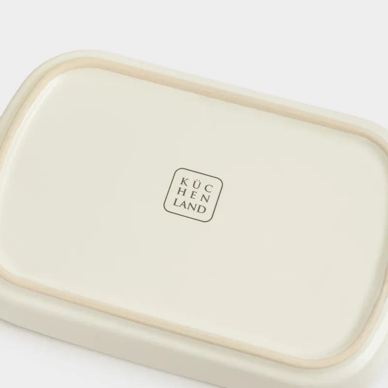 Butter dish, 18 cm, ceramic, rectangular, beige, Laneri, image-3