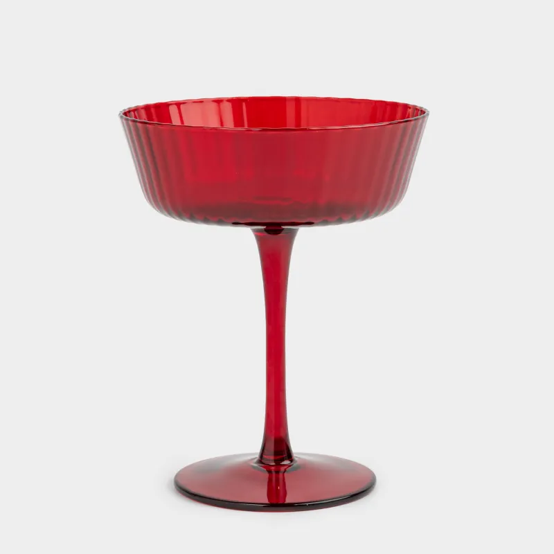 Drinking glass, 230 ml, glass R, red, Ribby color