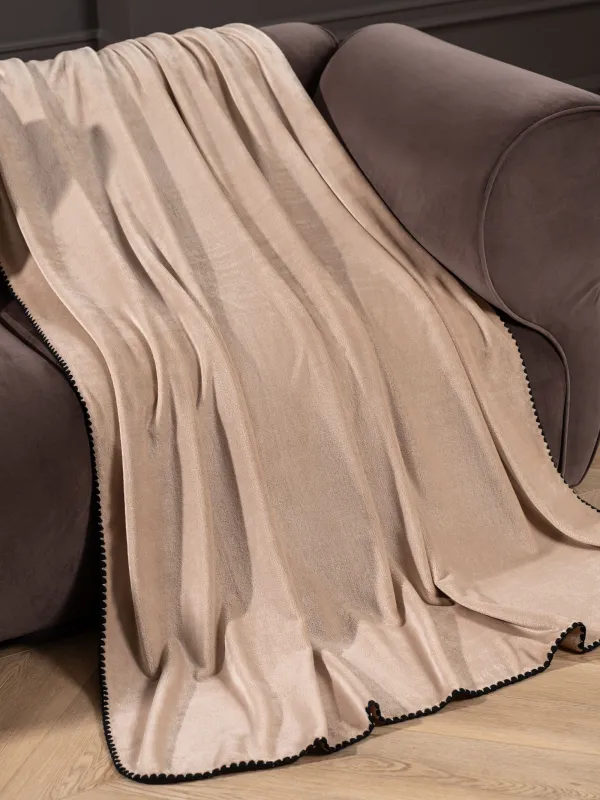 Plaid, 140x190 cm, flannel, sand, Flannel, image-1