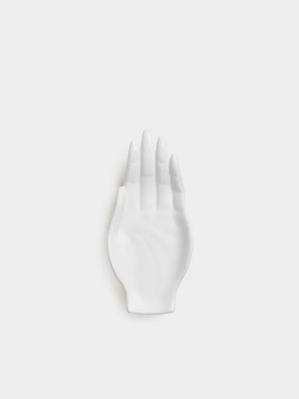Decorative dish, 24x11 cm, ceramic, white, Palm, Hand, image-2
