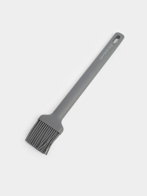 Cooking brush, 27 cm, silicone, grey, Grey steel, image-2