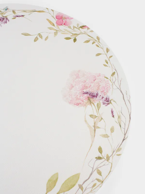 Placemat, 38 cm, PVC, round, milky, Spring flowers, Rock print, image-3