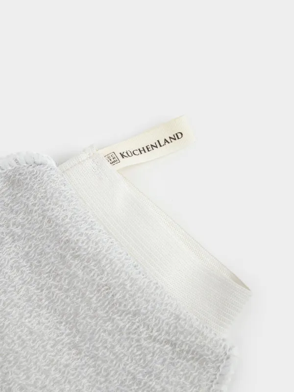 Washcloth-mitten for washing the body, 20x16 cm, nylon / cotton, gray-blue, Unique spa, image-2