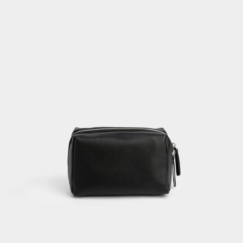 Makeup bag, 20x12 cm, polyurethane, black, Memo