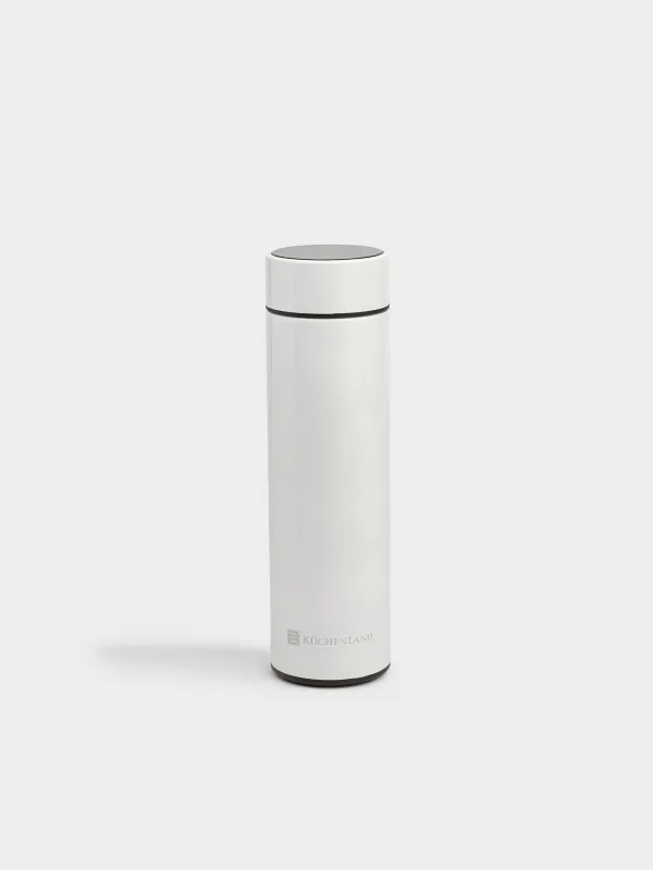 Thermos flask, 500 ml, with thermometer, steel / plastic, white, Celsius, image-0