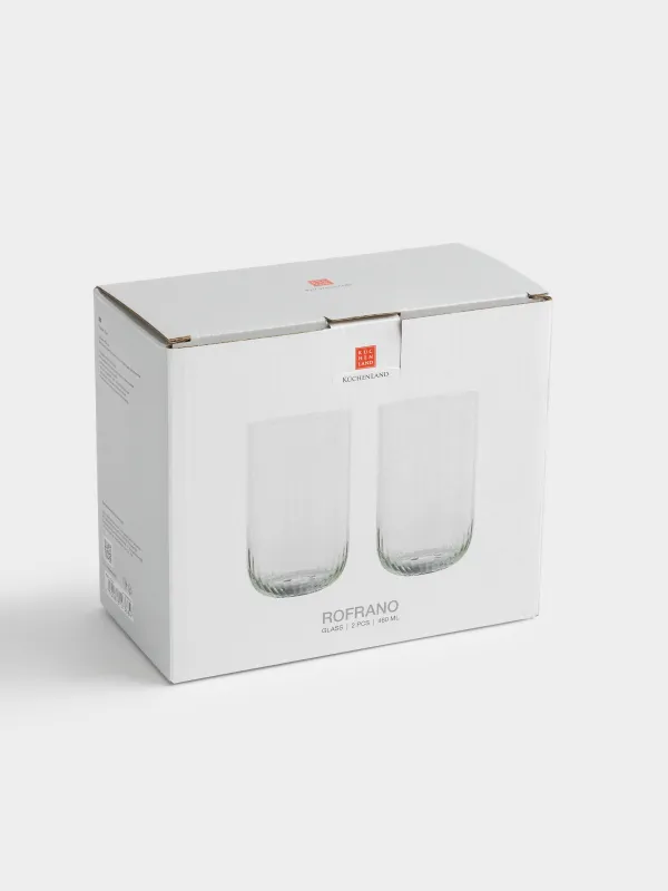 Glass, 12 cm, 460 ml, 2 pcs, crystal glass, green, Rofrano, image-4