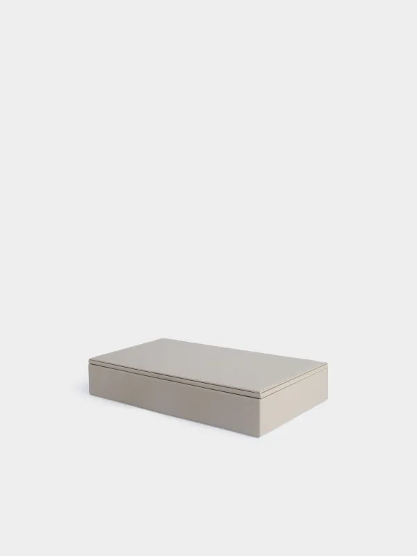 Jewelry box, 26x15 cm, PU leather / MDF, beige, Premiere one, image-0