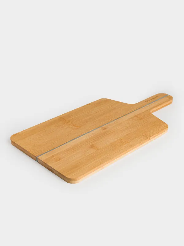 Cutting board, 40x21 cm, folding, with handle, bamboo / silicone, rectangular, Bamboo, image-1