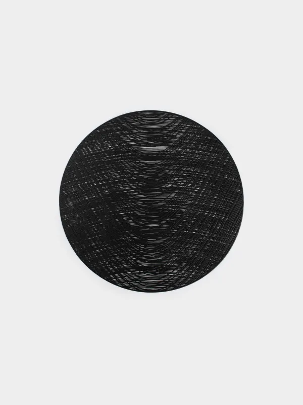 Napkin for appliances, 38 cm, PVC, round, black, Azhur Grid, image-0