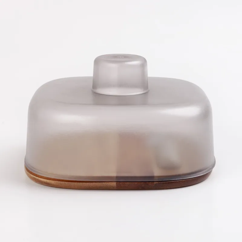 Cheese set, 2 pcs, dish board / dome, steel / wood / plastic, Noble tree, image-7