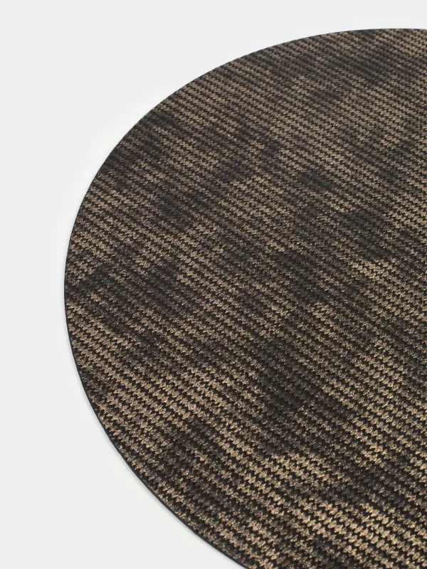 Placemat, 38 cm, PVC / polyester, round, black and gold, Rock, image-2
